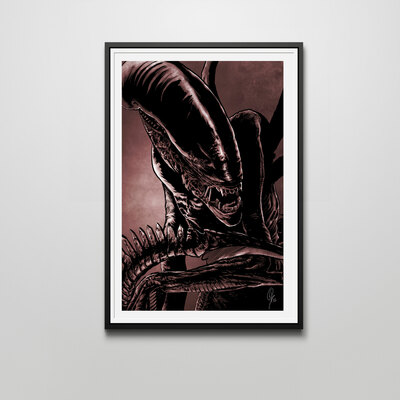 Alien 12x18 signed art print.