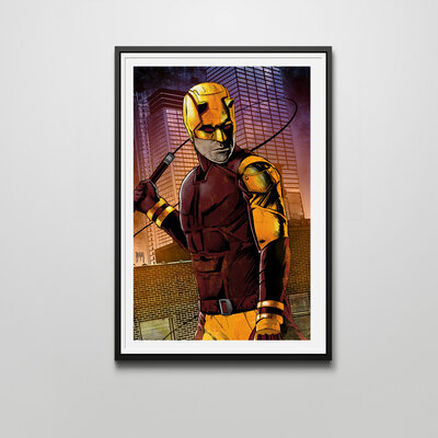 Marvel's daredevil 12"x18" print | red/yellow suit