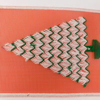 Handmade Christmas Tree Pin Pearls Embroidered Wall Hanging Decor - Thumbnail 2