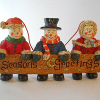 Seasons Greetings Christmas Snowman Wall Hanging Sign or Decor n42 - Thumbnail 1