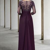 Elegant Navy Blue Mother of the Bride Dresses with Lace Appliques - Thumbnail 1