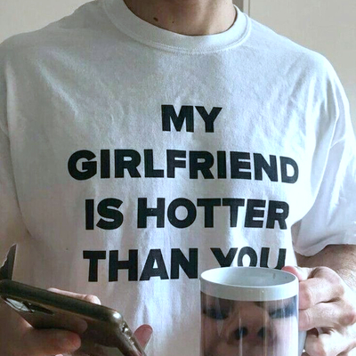 Free shipping-my girlfriend is hotter than you tee - Thumbnail 1