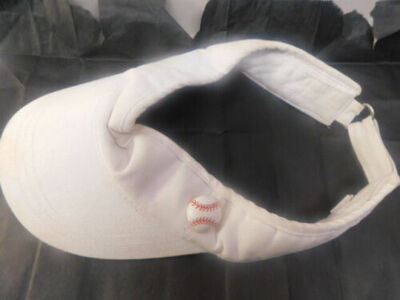 White with Baseball Women's Sun Visor Hat Golf Beach Baseball Sport Hat
