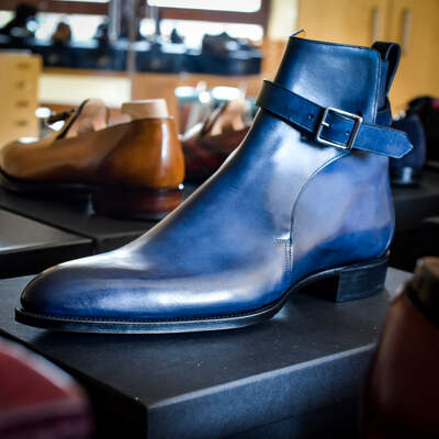 Sapphire patina leather – jodhpur boot - Thumbnail 4