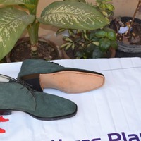 Handmade Green Genuine Suede Leather Chukka Boot - Thumbnail 1