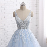 A-line Lace Tulle Formal Prom Dress, Sweet Beautiful Long Prom Dress - Thumbnail 2