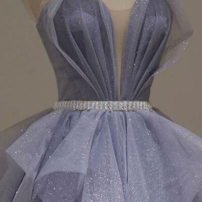 Floor length purple formal prom dresses