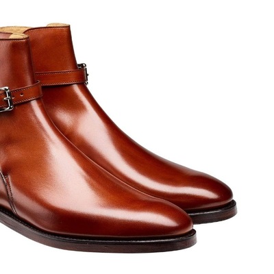 Handmade brown genuine leather jodhpur ankle strap boot - Thumbnail 4