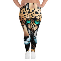 All-Over Print Plus Size Leggings - Thumbnail 2