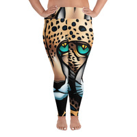 All-Over Print Plus Size Leggings - Thumbnail 3
