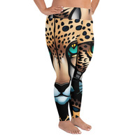 All-Over Print Plus Size Leggings - Thumbnail 5