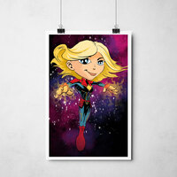 Chibi Captain Marvel 12"x18" Art Print - Thumbnail 2