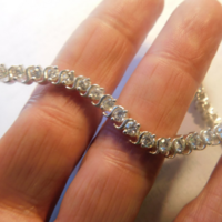 925 Channel 40 Cz Tennis Bracelet Solid Sterling Silver Hand Crafted - Thumbnail 2