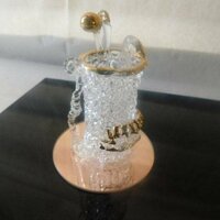 Golf Clubs Art Glass Spun Blown Glass on Mirror Base Sports - Thumbnail 1