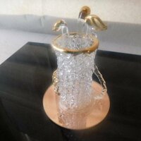 Golf Clubs Art Glass Spun Blown Glass on Mirror Base Sports - Thumbnail 2