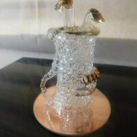 Golf Clubs Art Glass Spun Blown Glass on Mirror Base Sports - Thumbnail 4