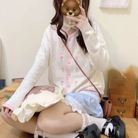 Blue Embroidery Hollow Sweater  - Thumbnail 8