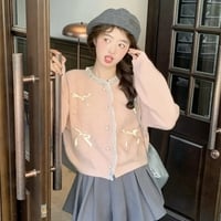 Pink Bow Knot Long Sleeve Sweater  - Thumbnail 2