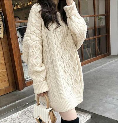 Cable Knit Long-line Sweater