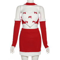 Christmas Red Heart Top Skirt Set - Thumbnail 5