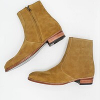 Handmade Tan Color Suede Leather Side Zipper Jodhpur Boot - Thumbnail 3