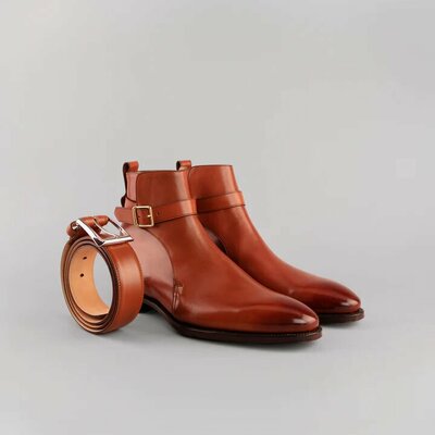 New handmade brown leather jodhpur boot  - Thumbnail 3