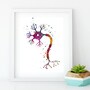 Neuroscience Art, Nerve Cell Watercolor Print -3