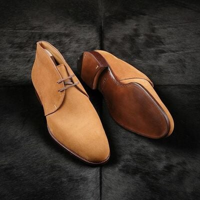 Brown suede leather chukka lace up boot - Thumbnail 4