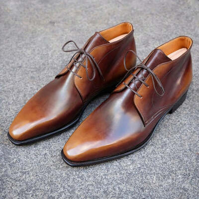 Handmade chukka boot - old wood calf patina - Thumbnail 3