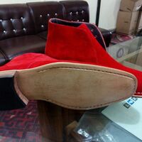 New Handmade Mens Red color Chukka Suede Leather Boot - Thumbnail 2