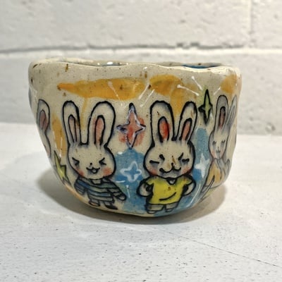 🔴 sold ”bunny teacup"(2023) by inika agarwal