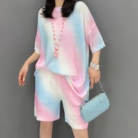 Summer new Korean style casual versatile loose top casual shorts two-piece set - Thumbnail 5