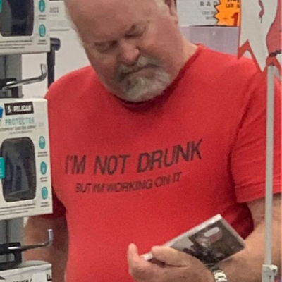 I'm not drunk but i'm working on it t shirt in red