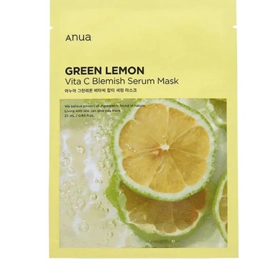 Anua green lemon vita c blemish serum mask