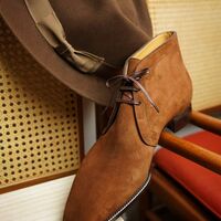 Handmade Brown Suede Leather Chukka Boot - Thumbnail 1
