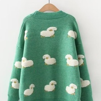 Sheep knit cardigan sweater coat - Thumbnail 6