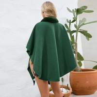  Fur Collar Cape, Winter Shawl, Cape for Winter Wedding Party, Woolen Cape - Thumbnail 8