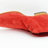 Handmade Mens Classic Red Color Chukka Suede Leather Boots - Thumbnail 3