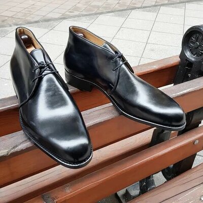 Black calf leather chukka boot - Thumbnail 4