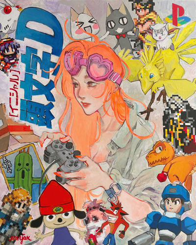 Play Station -  Game Console series - original acrylic painting on canvas