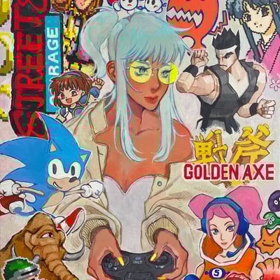 Sega -  game console series - original acrylic painting on canvas