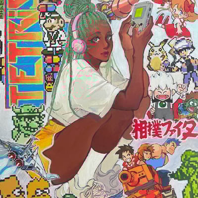 Gameboy -  game console series - original acrylic painting on canvas