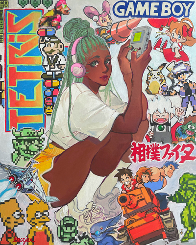 Gameboy -  Game Console series - original acrylic painting on canvas