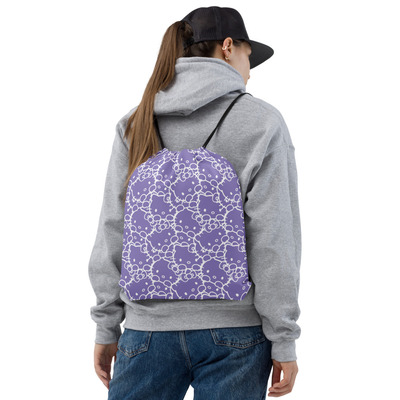  purple kitty drawstring bag - Thumbnail 2