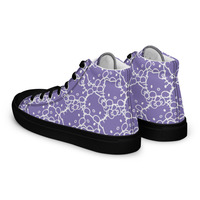 Purple Kitty Womens high top canvas shoes - Thumbnail 2
