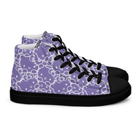 Purple Kitty Womens high top canvas shoes - Thumbnail 4