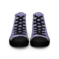 Purple Kitty Womens high top canvas shoes - Thumbnail 7