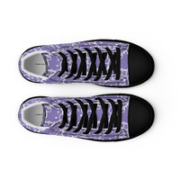 Purple Kitty Womens high top canvas shoes - Thumbnail 8