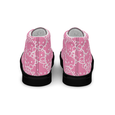  kitty pink womens high top canvas shoes
