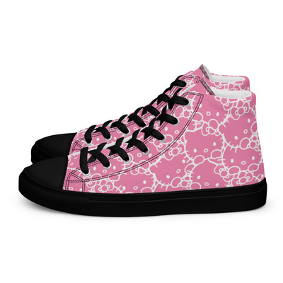  kitty pink womens high top canvas shoes